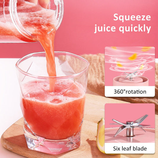 Mini Portable Blender USB Rechargeable 500ml Cup Bottle Electric