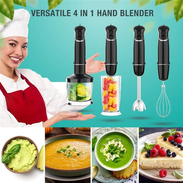 800W 4 in 1 Immersion Hand Stick Electric Blender Mixer