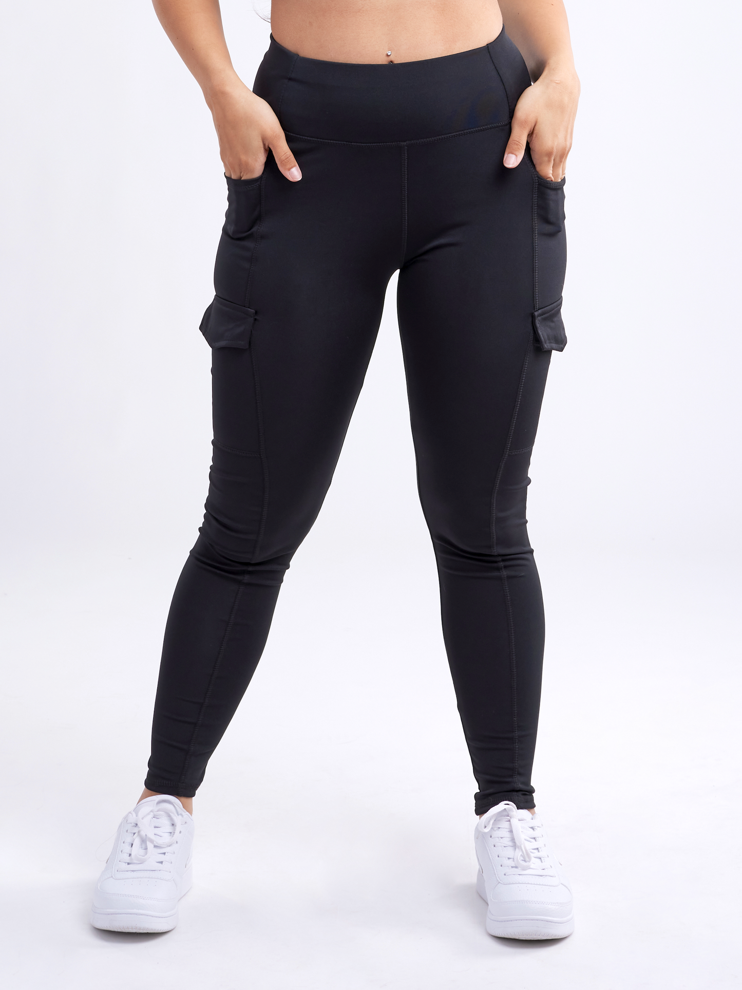 High-Waisted Leggings with Side Cargo Pockets